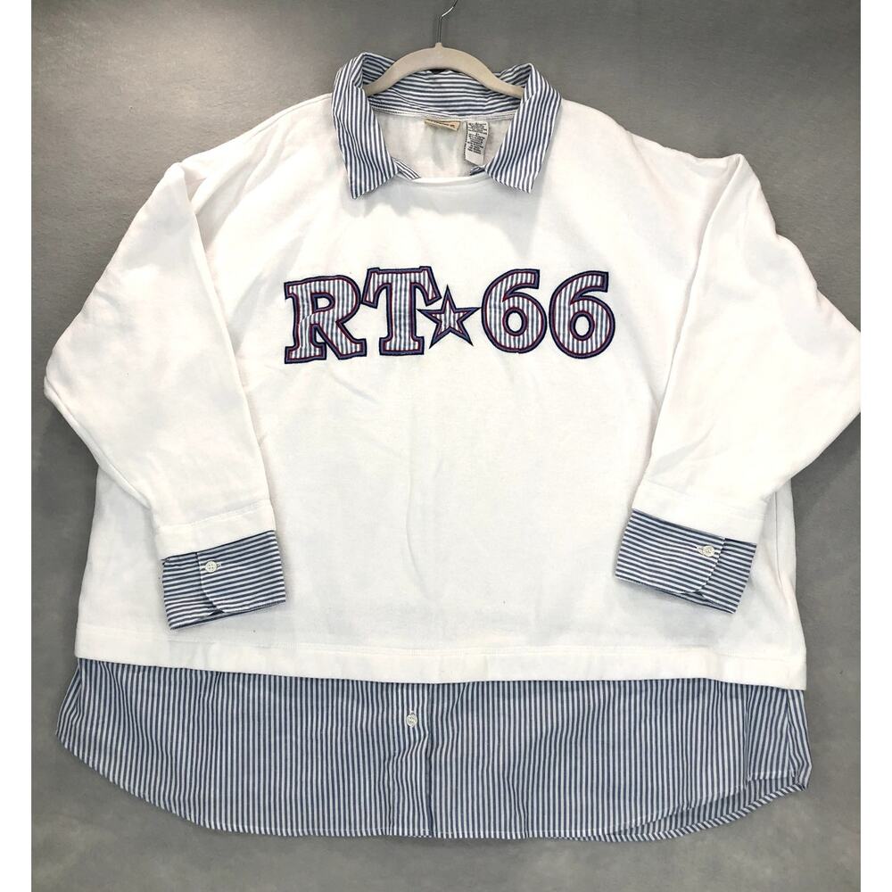 Vintage 90s Layered Knit Shirt Combo Women's Size 2X Classic Preppy Style